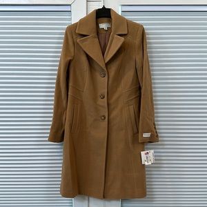 Anne Klein Size 14 Long Wool Winter Coat Cashmere Blend